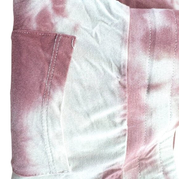 Lates By Kate Tie-Dye Lounge Pajama Set Short Sleeve Modal Pink Cream Size Large - Picture 11 of 13